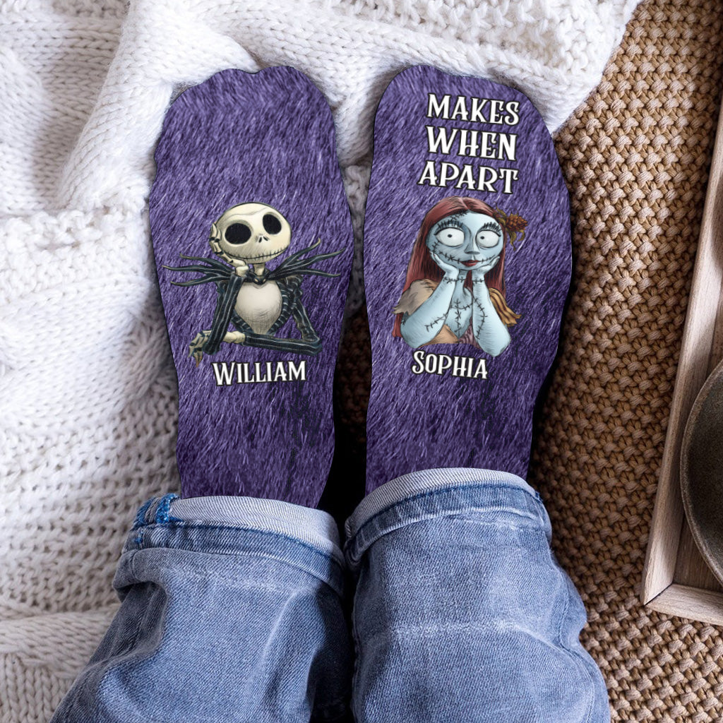 Personalized Nightmare Socks Custom Name Gift for Couples