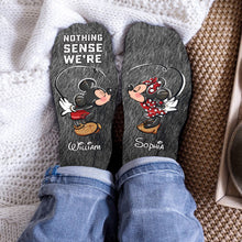 Load image into Gallery viewer, Personalized Couple Mouse Socks Custom Names Gift for Him/Her
