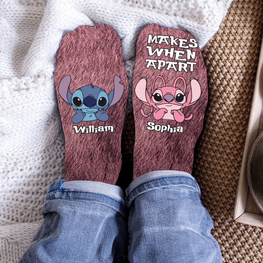 Personalized Ohana Socks Custom Name Gift for Couples