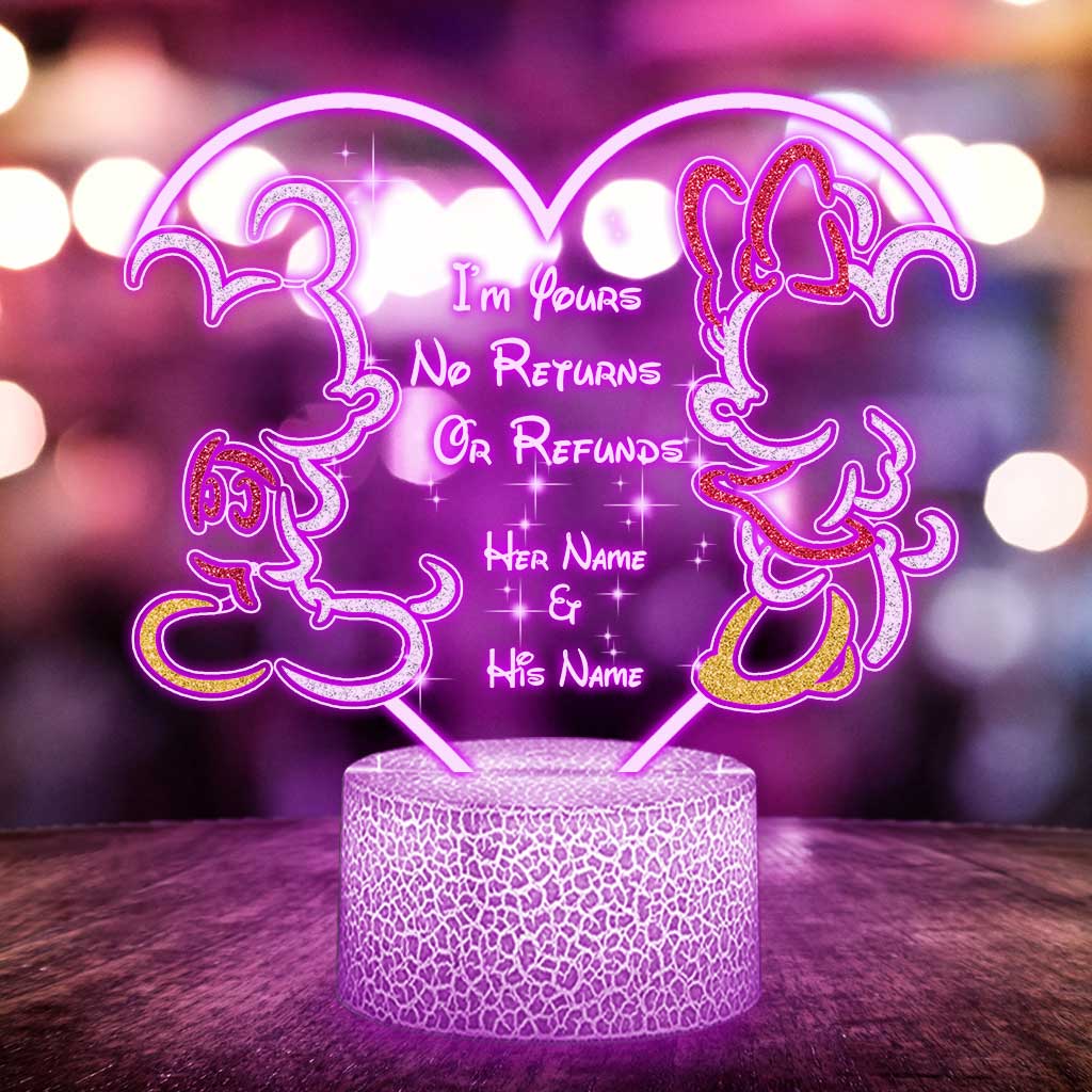 Personalized Couple Mouse Shaped LED Light Base Plaque Gift