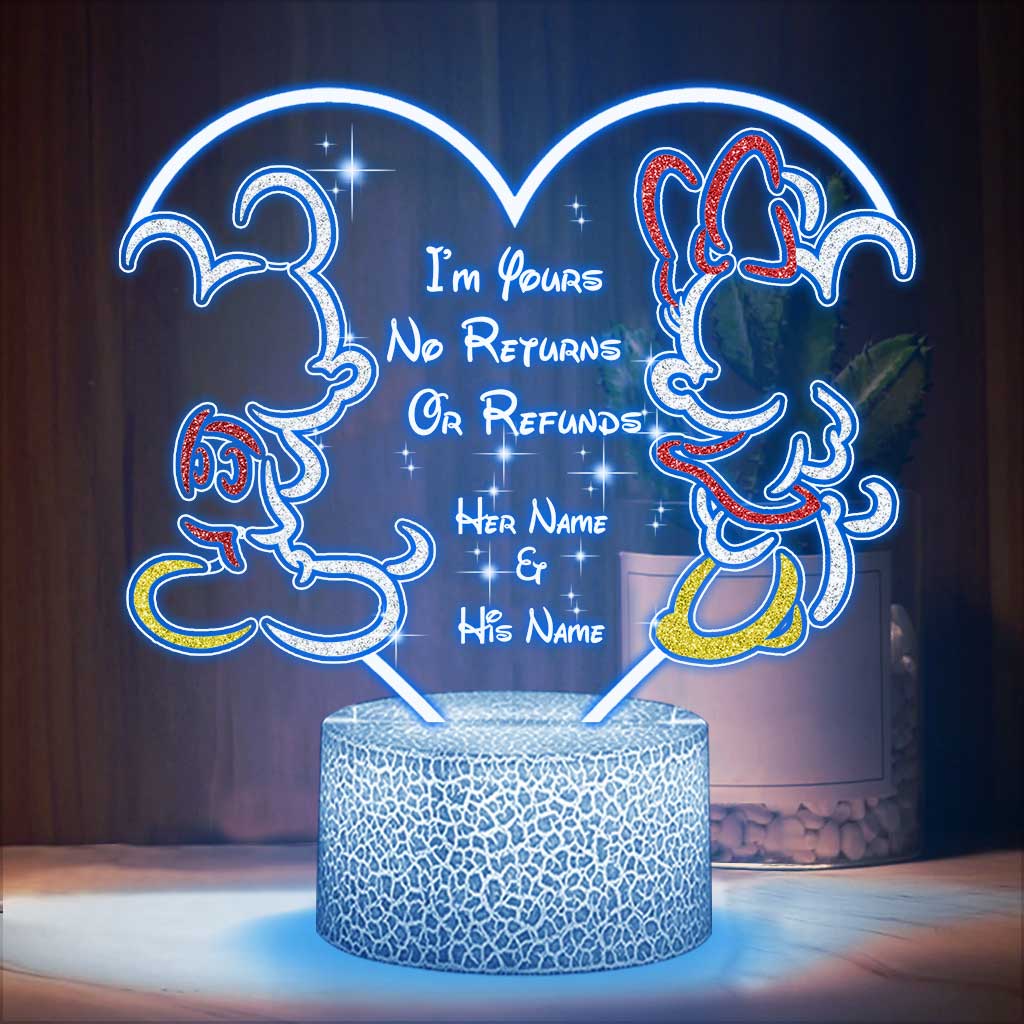 Personalized Couple Mouse Shaped LED Light Base Plaque Gift