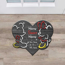 Load image into Gallery viewer, Personalized Mouse-Shaped Doormat for Couples - Home Sweet Home Gift
