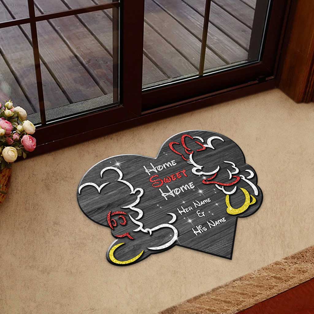Personalized Mouse-Shaped Doormat for Couples - Home Sweet Home Gift