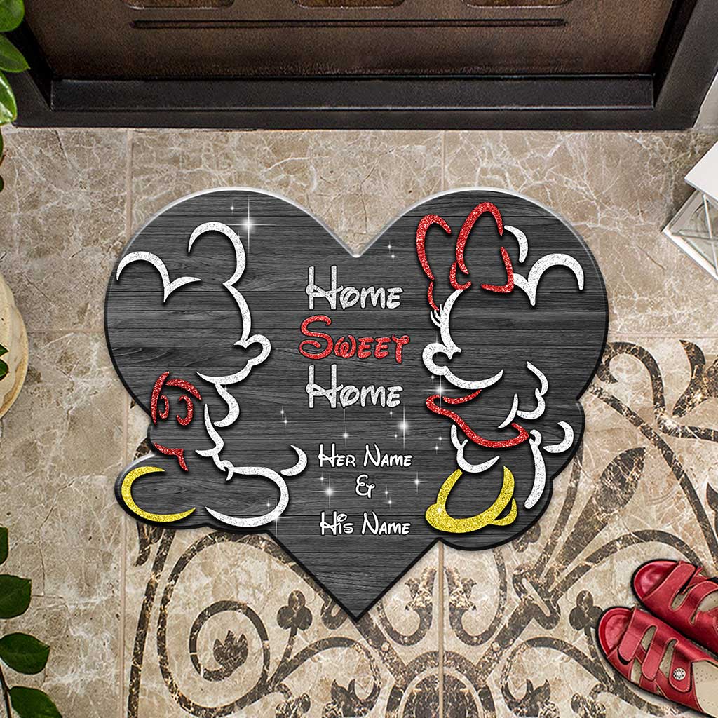 Personalized Mouse-Shaped Doormat for Couples - Home Sweet Home Gift