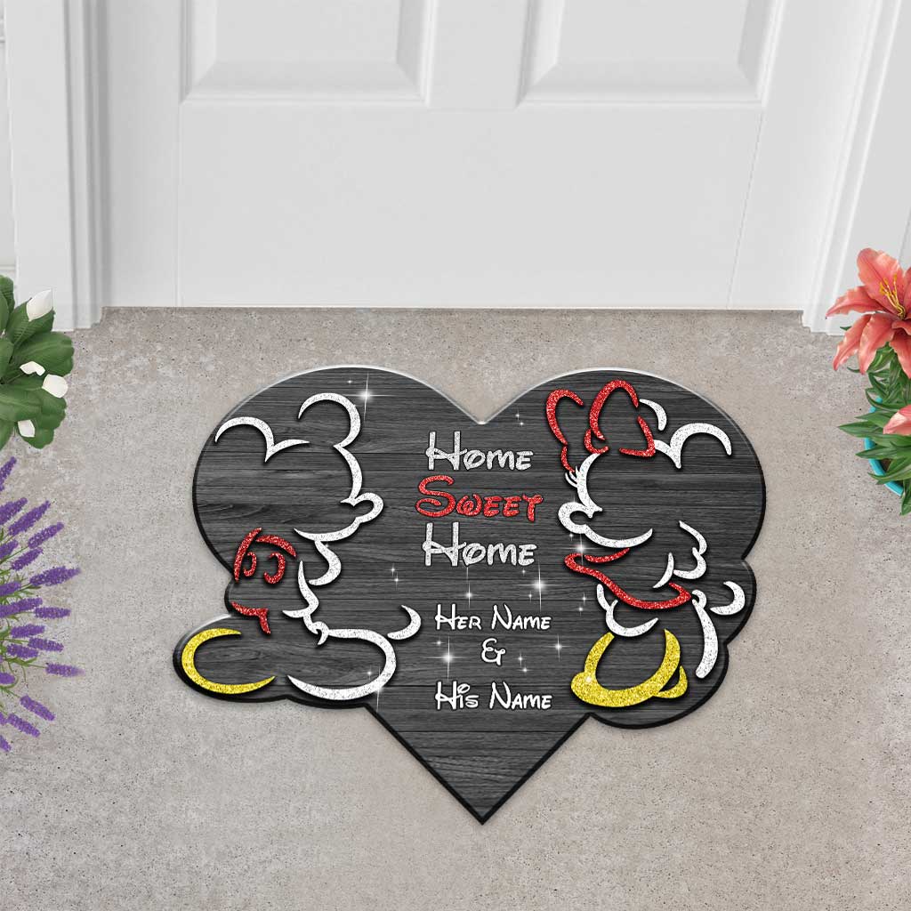 Personalized Mouse-Shaped Doormat for Couples - Home Sweet Home Gift