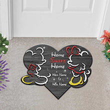 Load image into Gallery viewer, Personalized Mouse-Shaped Doormat for Couples - Home Sweet Home Gift
