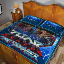 Load image into Gallery viewer, Personalized Thor Love and Thunder Quilt Set Custom Names Gift for Couples
