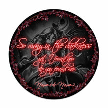 Load image into Gallery viewer, Personalized Couple Round Wood Sign with Dark Design for Home Decor
