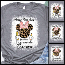 Load image into Gallery viewer, Personalized Teacher T-shirt &amp; Hoodie Happy First Day Gift
