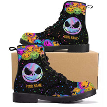 Load image into Gallery viewer, Personalized Pumpkin King Leather Boots Custom Name Gift
