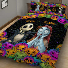 Load image into Gallery viewer, Personalized Nightmare Before Christmas Quilt Set for Couples
