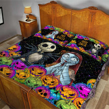 Load image into Gallery viewer, Personalized Nightmare Before Christmas Quilt Set for Couples
