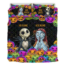 Load image into Gallery viewer, Personalized Nightmare Before Christmas Quilt Set for Couples
