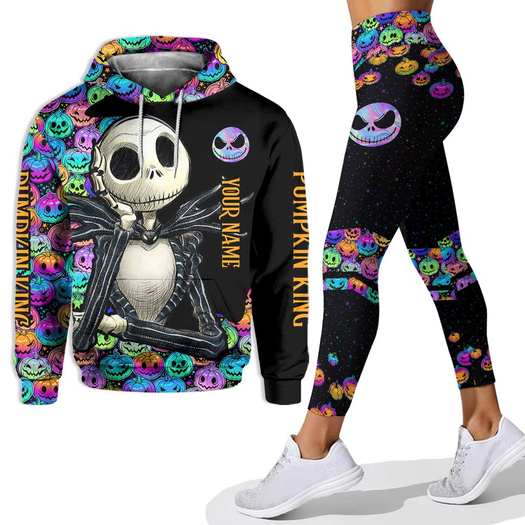 Personalized Pumpkin King Hoodie and Leggings Set for Halloween