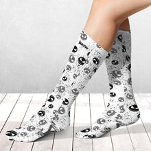 Load image into Gallery viewer, Personalized Rock Paper Scissors Nightmare Socks Custom Name Gift
