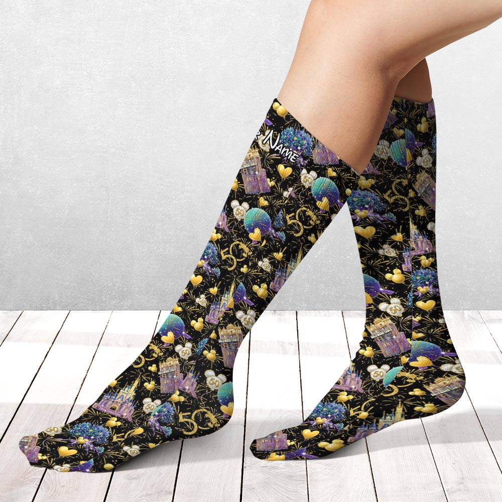 Personalized 50th Anniversary Mouse Socks Custom Design Gift