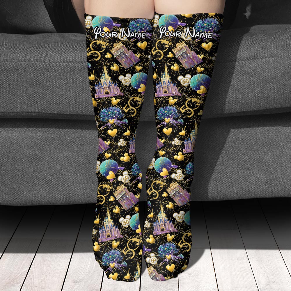 Personalized 50th Anniversary Mouse Socks Custom Design Gift