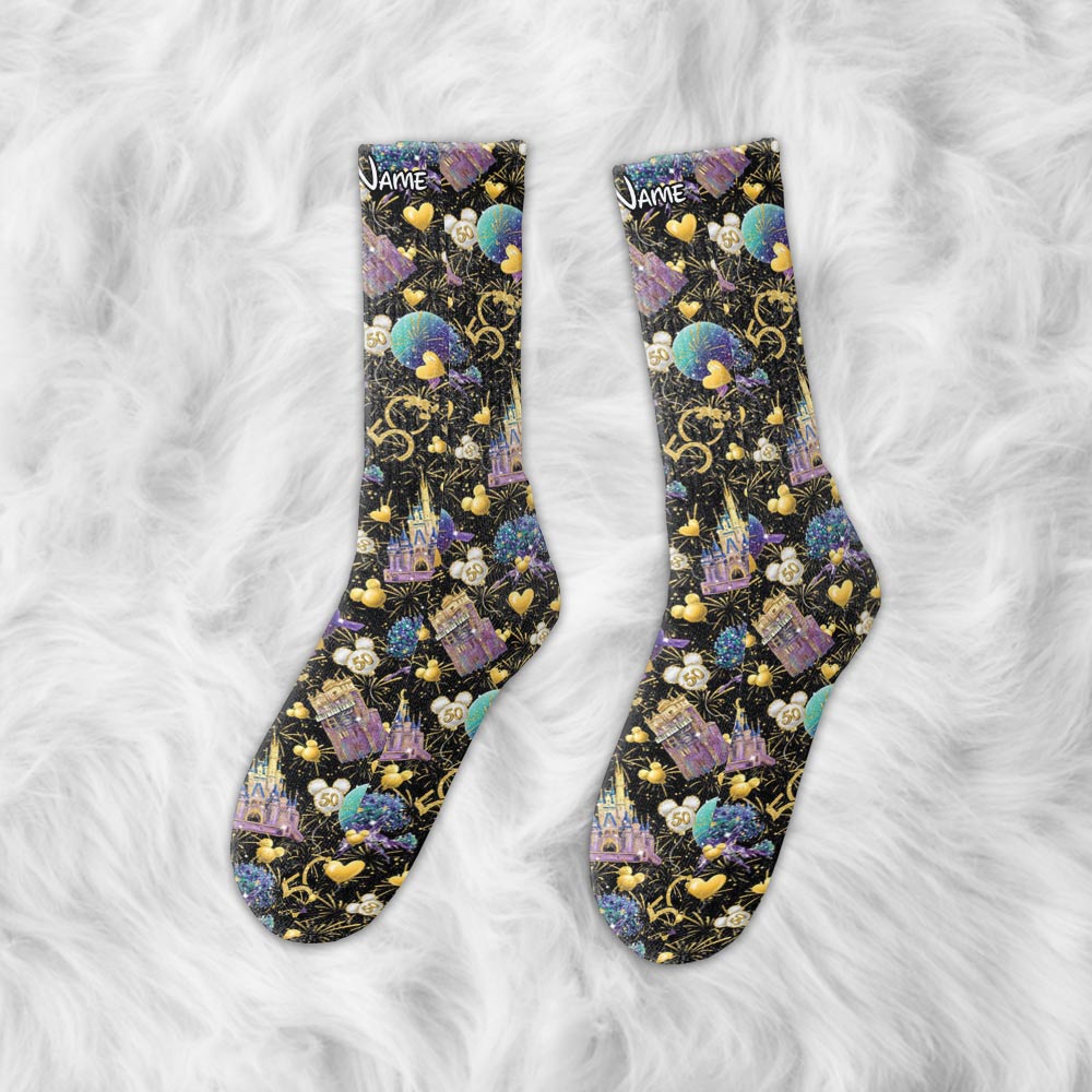 Personalized 50th Anniversary Mouse Socks Custom Design Gift