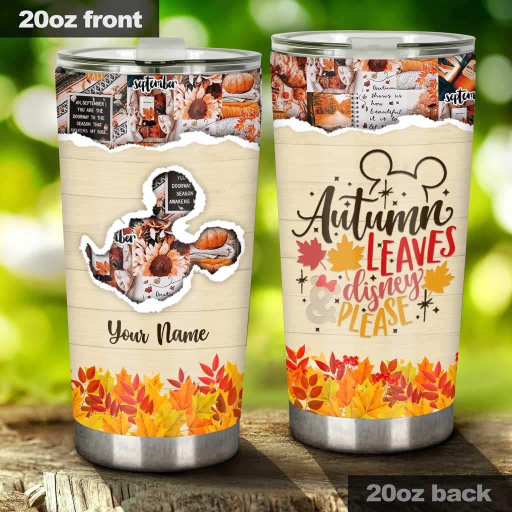 Personalized Fall Mouse Tumbler Custom Name Drinkware Gift
