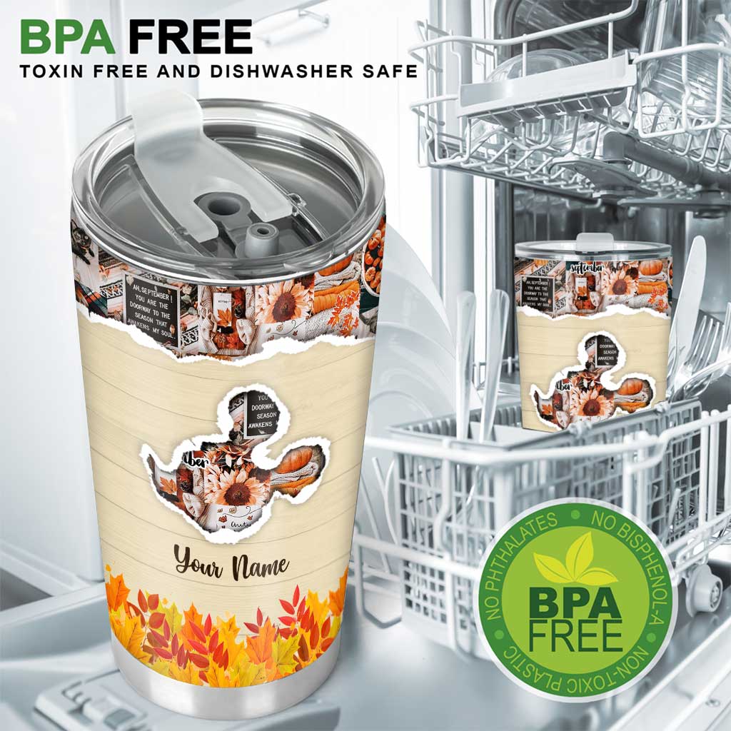 Personalized Fall Mouse Tumbler Custom Name Drinkware Gift