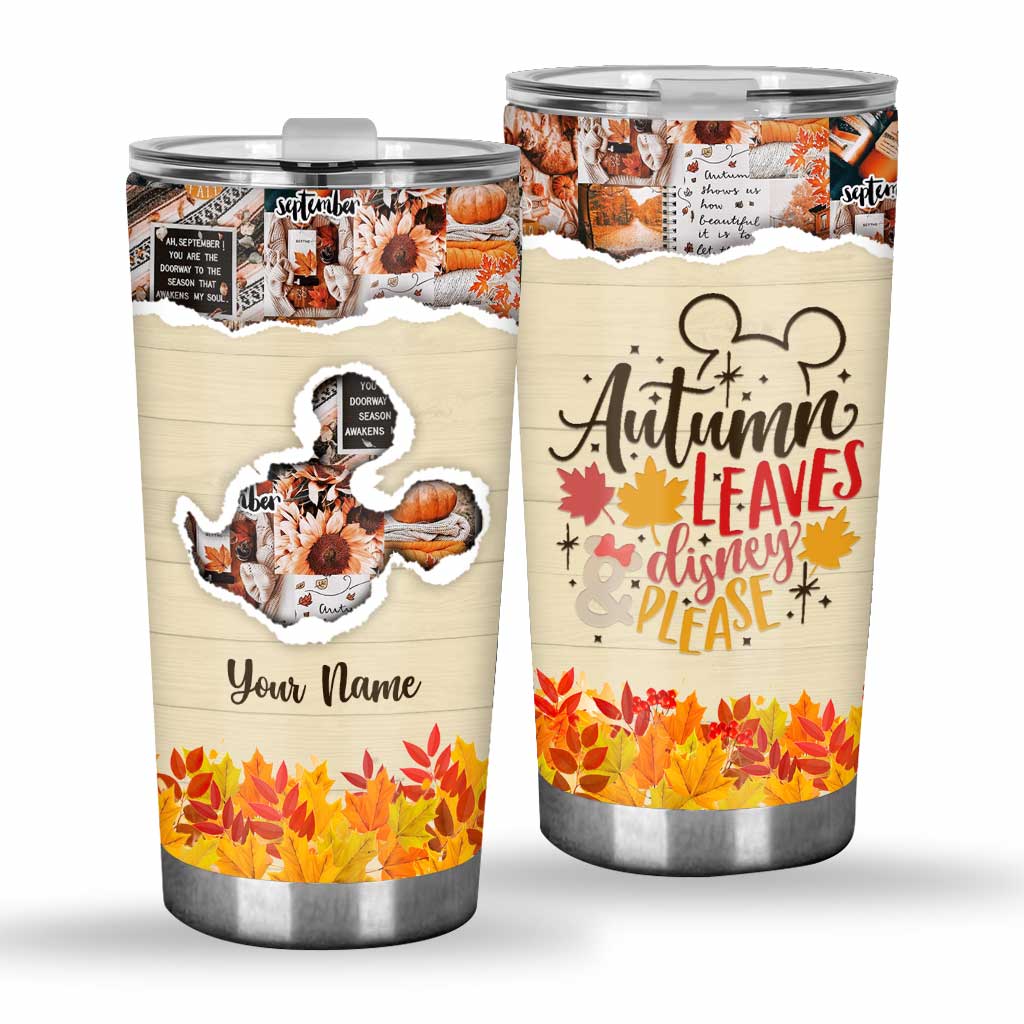 Personalized Fall Mouse Tumbler Custom Name Drinkware Gift