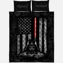 Load image into Gallery viewer, Personalized Star Wars Quilt Set with Custom Names Gift for Dad
