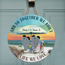 Load image into Gallery viewer, Personalized Round Wood Sign Custom Names for Wedding Anniversary Gift
