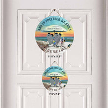 Load image into Gallery viewer, Personalized Round Wood Sign Custom Names for Wedding Anniversary Gift

