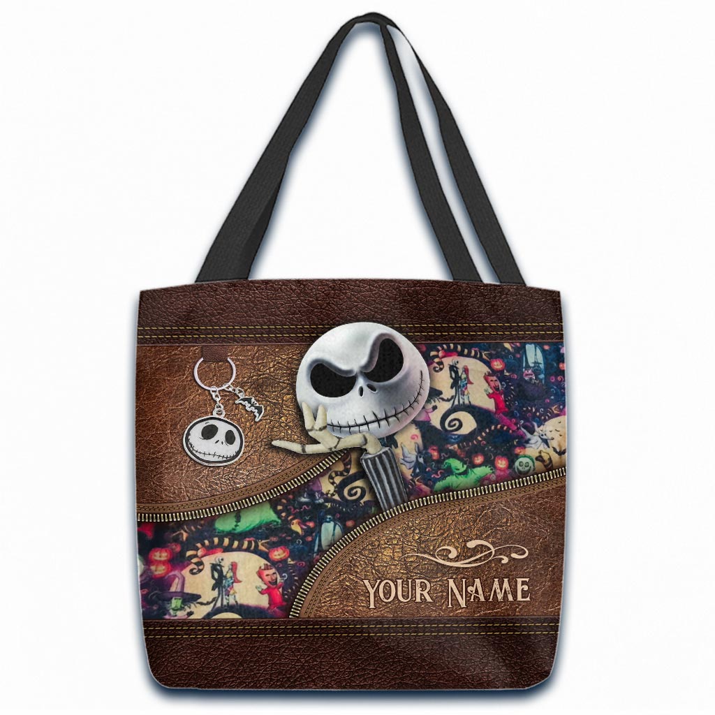 Personalized Nightmare Tote Bag Custom Name Gift for Halloween