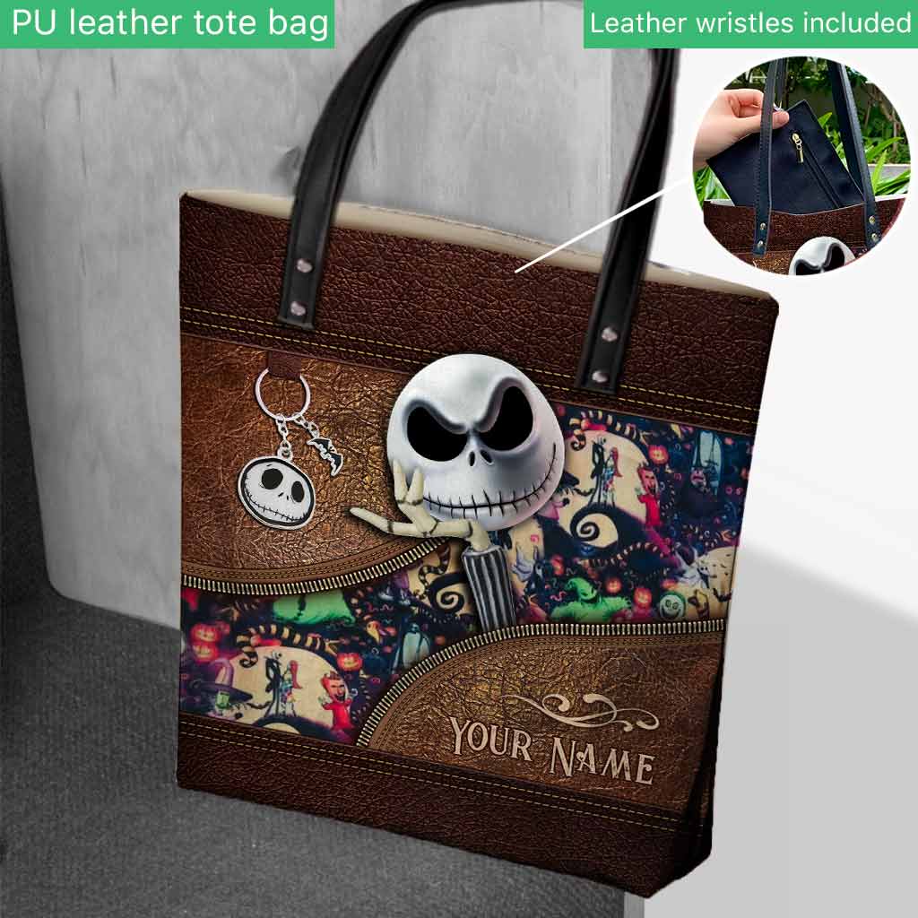 Personalized Nightmare Tote Bag Custom Name Gift for Halloween