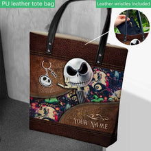 Load image into Gallery viewer, Personalized Nightmare Tote Bag Custom Name Gift for Halloween
