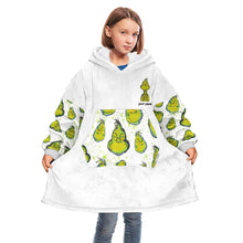 Load image into Gallery viewer, Personalized Grinch Blanket Hoodie Custom Name Gift for Christmas
