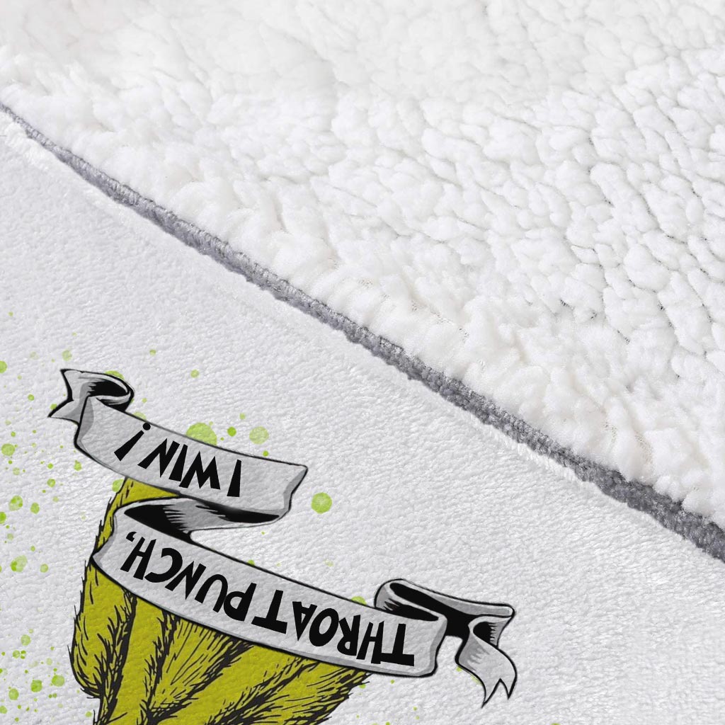 Personalized Grinch Blanket Hoodie Custom Name Gift for Christmas