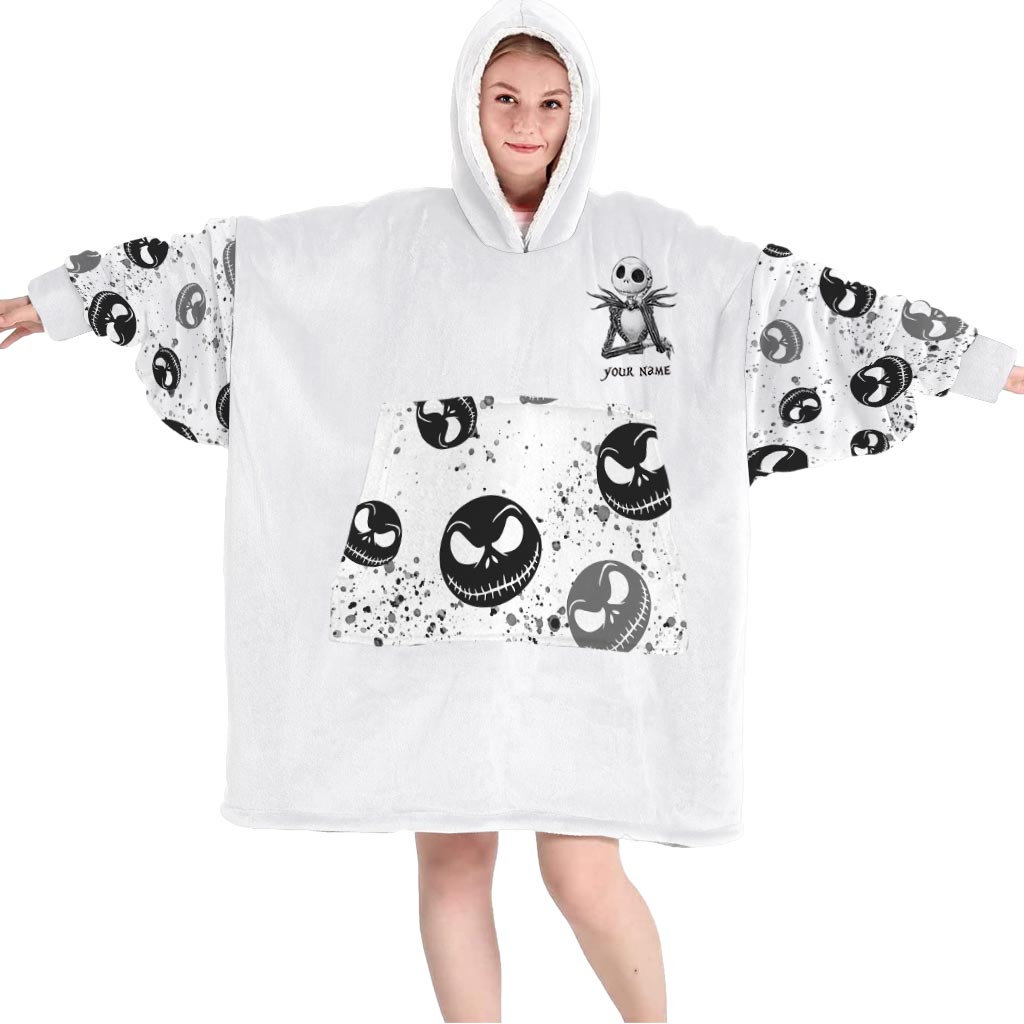 Personalized Nightmare Blanket Hoodie Custom Name Gift for Halloween
