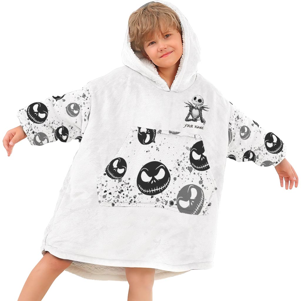 Personalized Nightmare Blanket Hoodie Custom Name Gift for Halloween