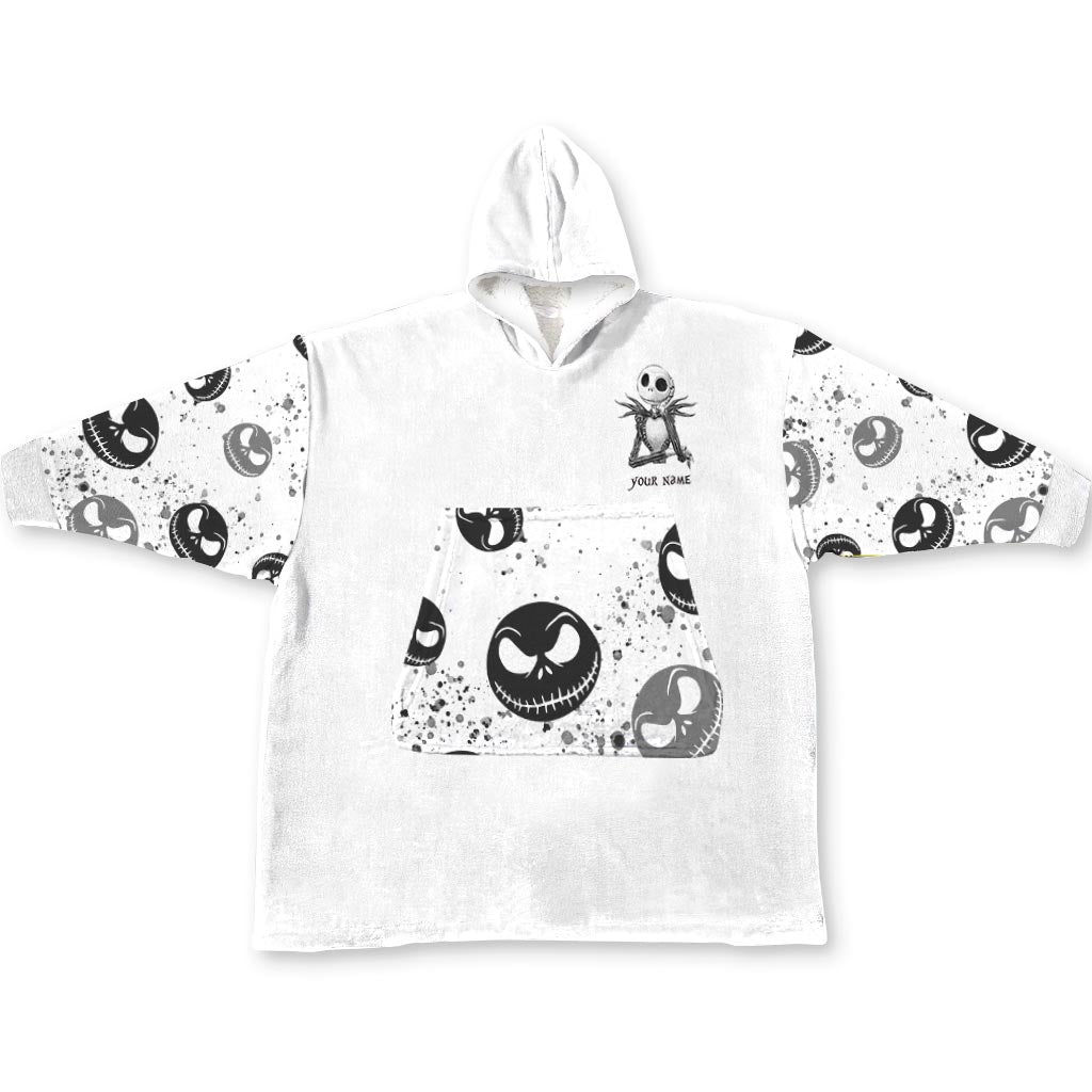 Personalized Nightmare Blanket Hoodie Custom Name Gift for Halloween