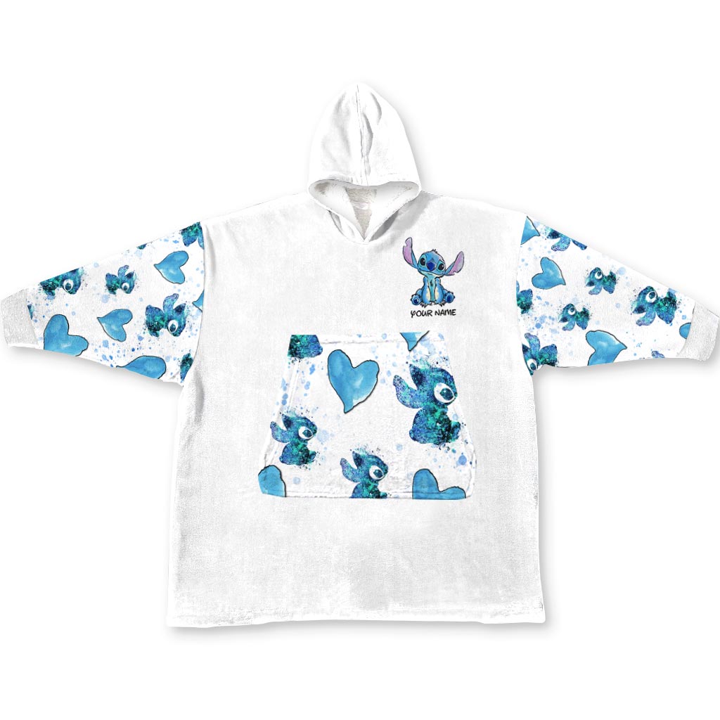 Personalized Ohana Blanket Hoodie Custom Name Gift for Kids