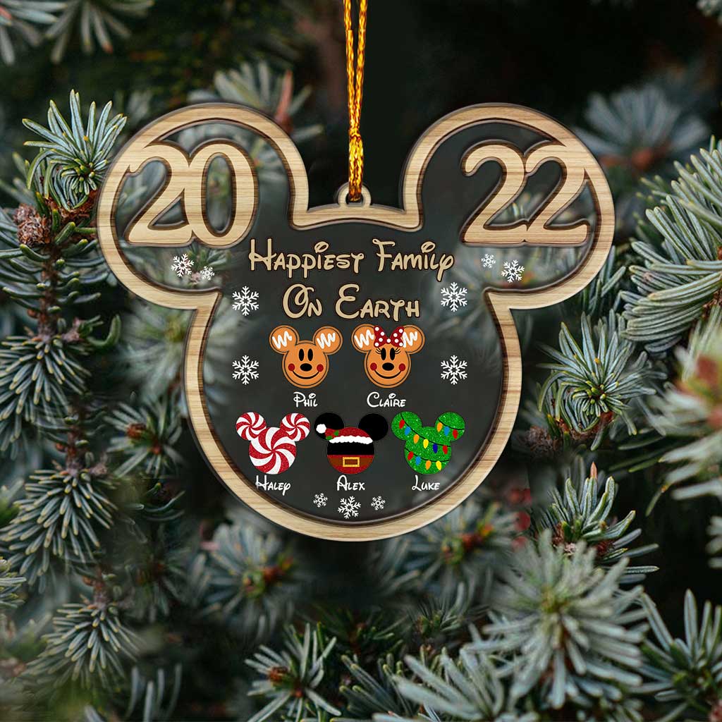 Personalized Mickey Mouse Family Christmas Ornament Custom Year Gift