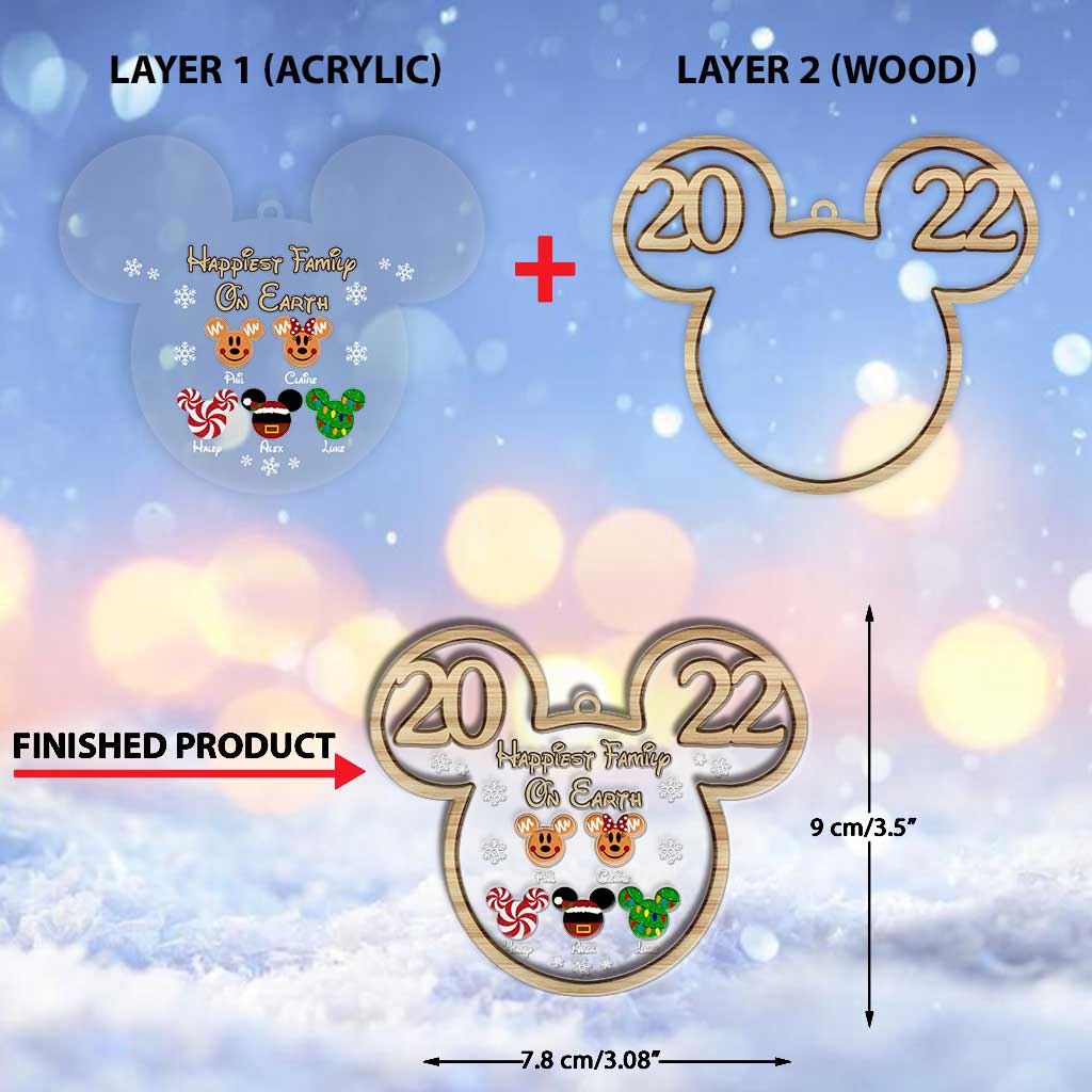 Personalized Mickey Mouse Family Christmas Ornament Custom Year Gift