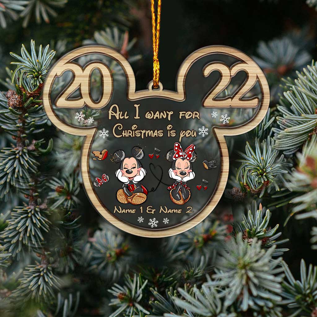 Personalized Christmas Mouse Layers Mix Ornament Gift for Couples