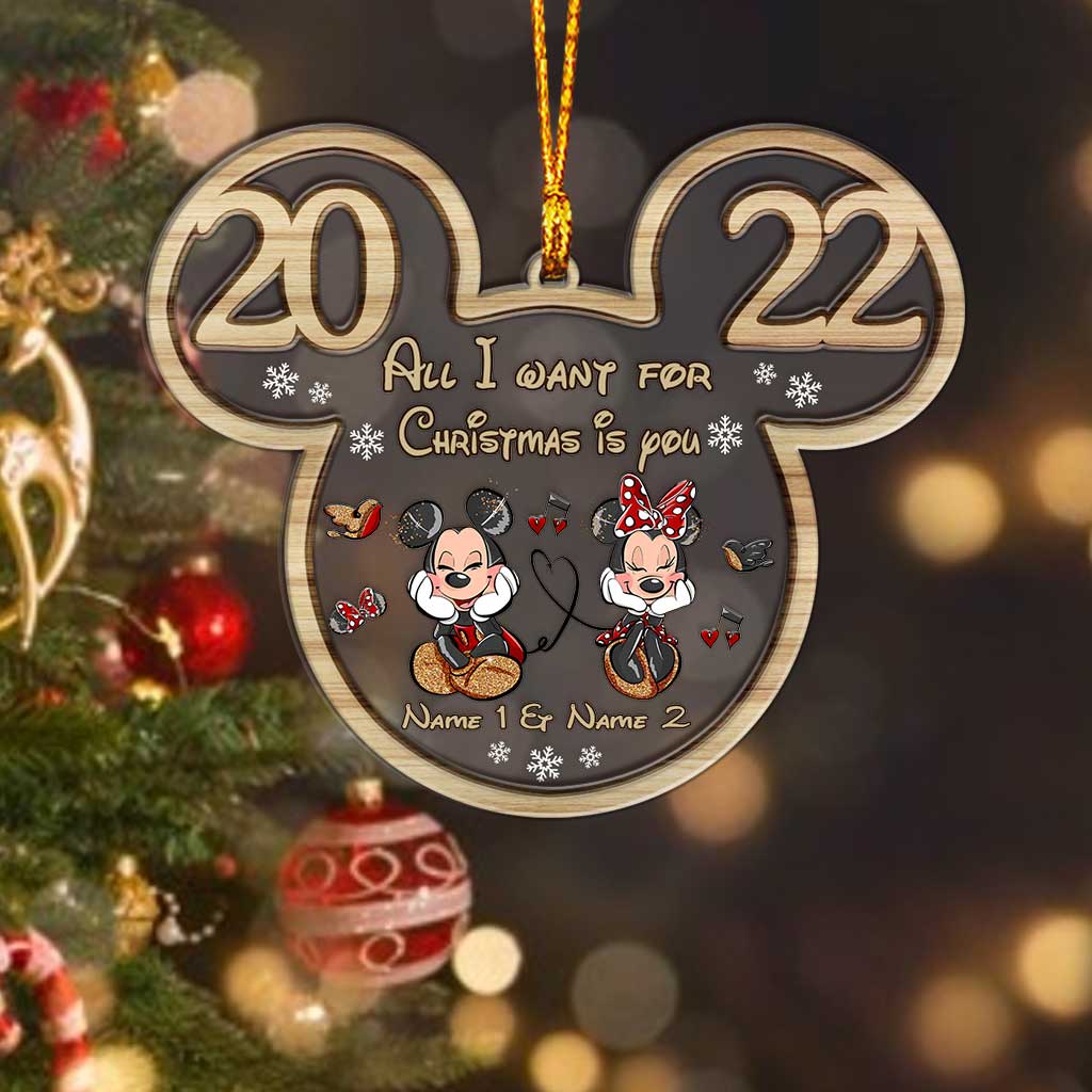 Personalized Christmas Mouse Layers Mix Ornament Gift for Couples