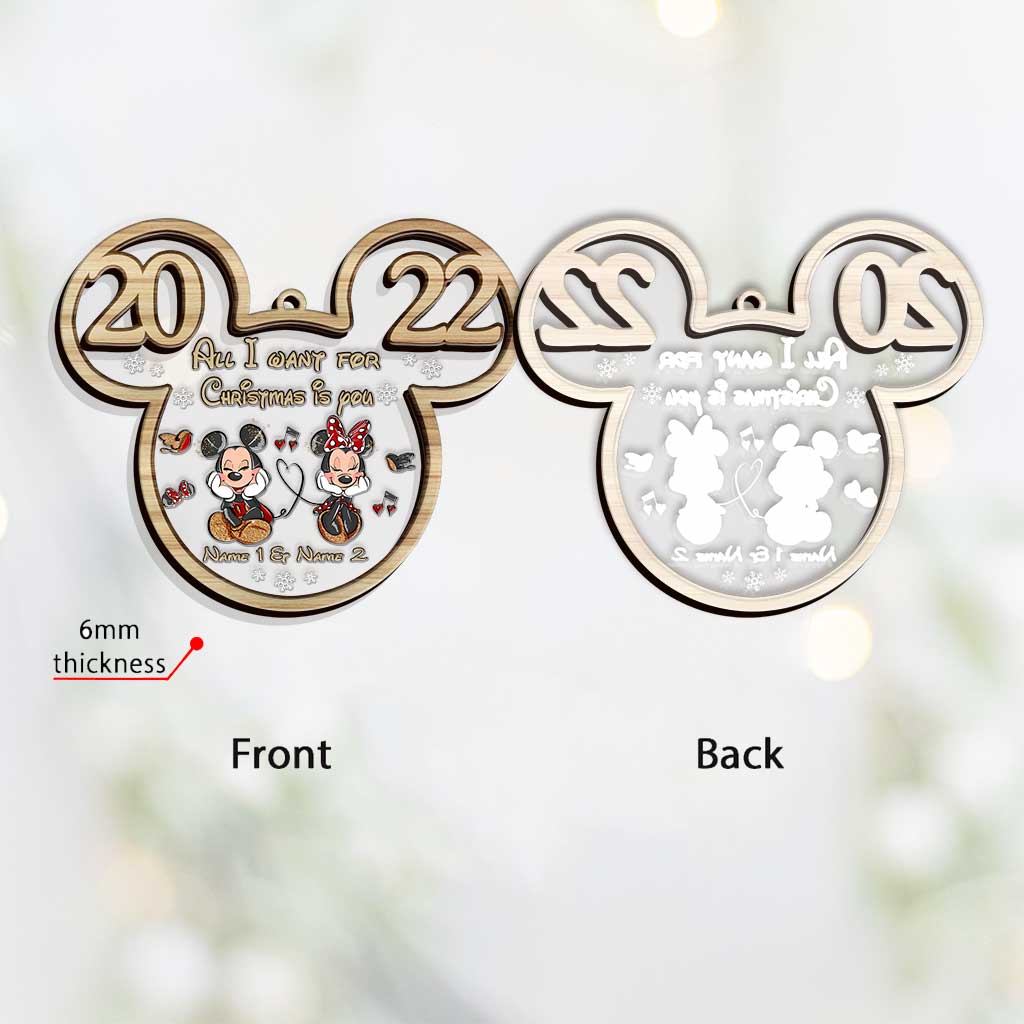 Personalized Christmas Mouse Layers Mix Ornament Gift for Couples