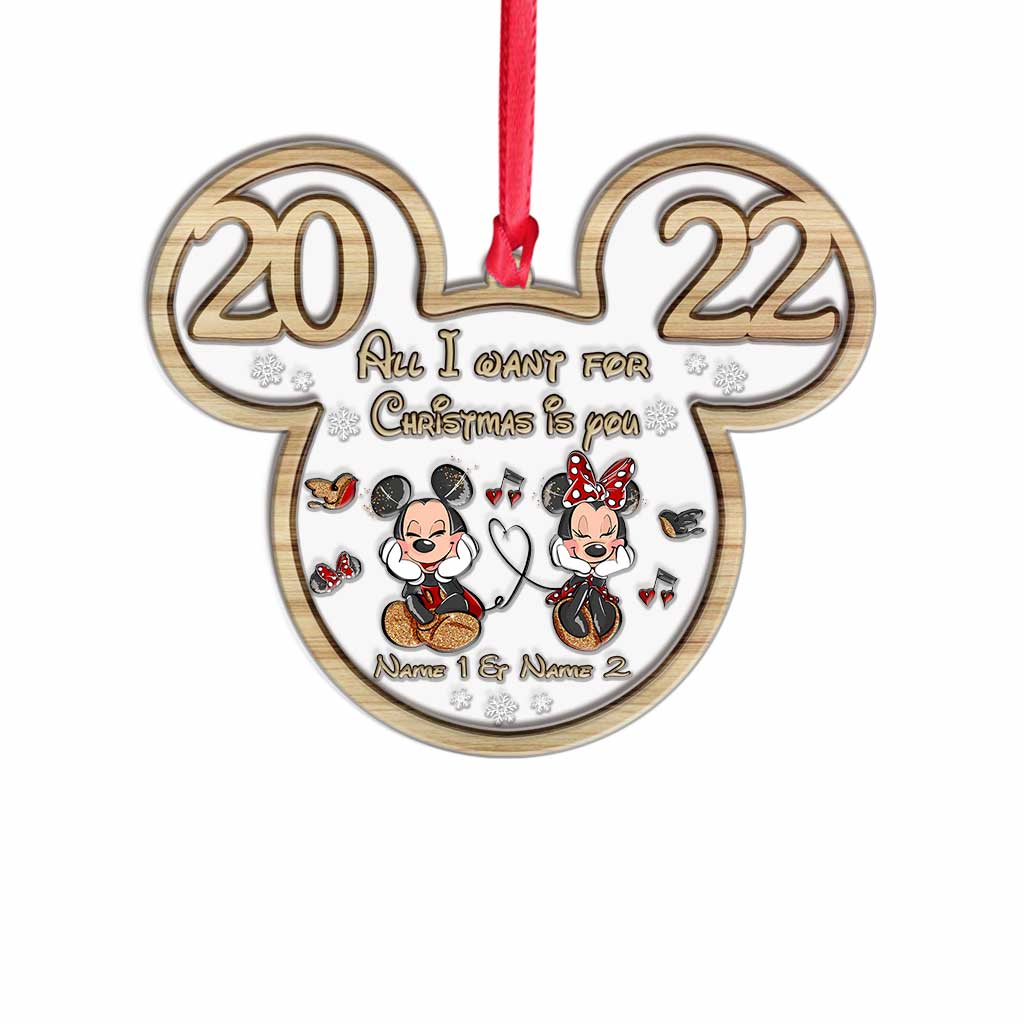 Personalized Christmas Mouse Layers Mix Ornament Gift for Couples
