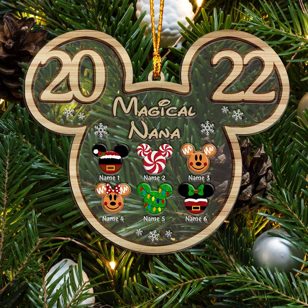 Personalized Christmas Mouse Ornament for Grandma - Custom Name Gift