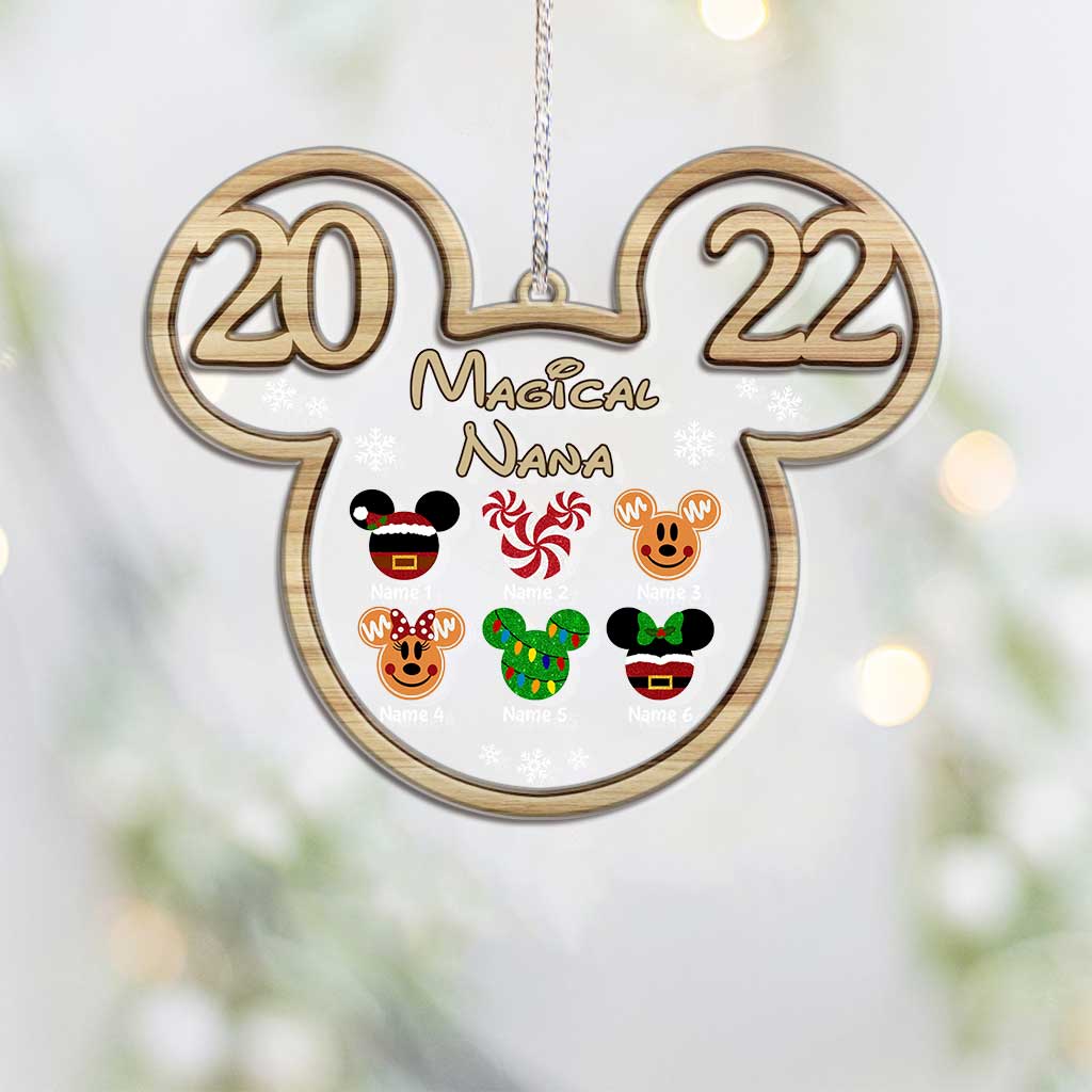 Personalized Christmas Mouse Ornament for Grandma - Custom Name Gift