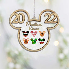 Load image into Gallery viewer, Personalized Christmas Mouse Ornament for Grandma - Custom Name Gift
