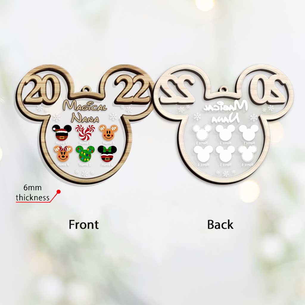 Personalized Christmas Mouse Ornament for Grandma - Custom Name Gift