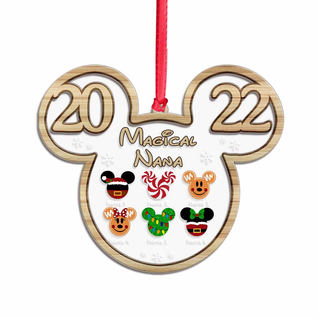 Personalized Christmas Mouse Ornament for Grandma - Custom Name Gift