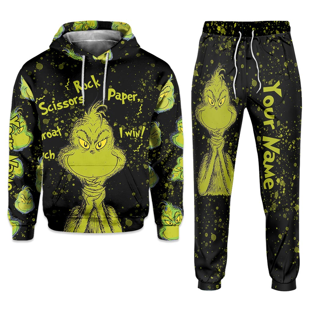 Personalized Rock Paper Scissors Hoodie & Sweatpants Gift for Kids