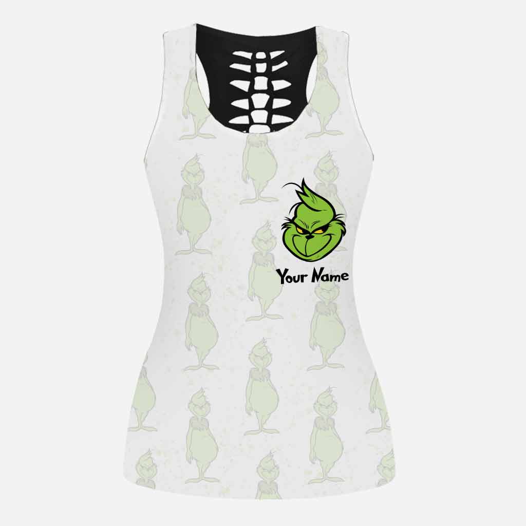 Personalized Grinch Hollow Tank Top & Leggings Gift for Women